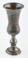 Ezüst(Ag) pálinkás pohár, jelzett, m: 10 cm, talpán kisebb horpadásokkal, nettó: 27,6 g