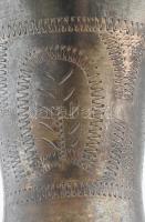 Ezüst(Ag) pálinkás pohár, jelzett, m: 10 cm, talpán kisebb horpadásokkal, nettó: 27,6 g