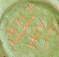 Lázi János Hódmezővásárhely kis váza, jelzéssel, kopással, m: 11,5 cm