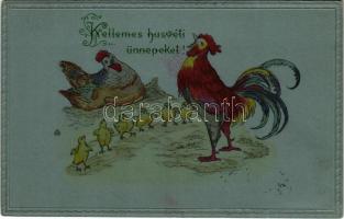 1908 Kellemes húsvéti ünnepeket! Csirke család / Easter greeting, chicken family