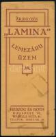 cca 1930 "Lamina" lemezáru üzem Herzog & Roth árjegyzék, kissé foltos borítóval, 16 p.