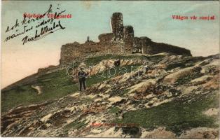 1907 Világos, Siria; vár romjai. Kerpel Izsó kiadása. Spiroch Lajos felvétele / Cetatea Siriei / castle ruins (EK)