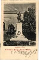 1902 Nagyszalonta, Salonta; Kossuth Lajos szobor. Fábián L. Dezső kiadása / statue, monument