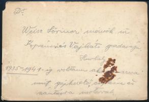 cca 1935-1940 Hódmezővásárhely, aratási munkálatok Weisz Lőrinc mérnök gazdaságánál, fotó, a hátolda...