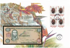 Jamaika 1993. 2D felbélyegzett borítékban, bélyegzéssel T:UNC,AU Jamaica 1993. 2 Dollars in envelope with stamp and cancellation C:UNC,AU
