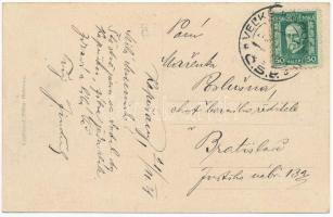 Nagykapos, Velke Kapusany; utca, gyógyszertár. Vilém Heimann kiadása / street, pharmacy