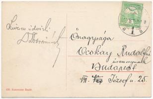 Tátra, Magas-Tátra, Vysoké Tatry; Vasúti vonal Tátralomnic felé, hajtány. Kuszmann Bazár kiadása / r...