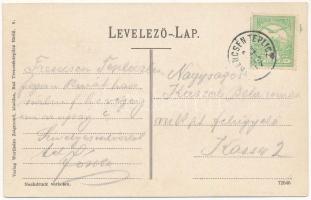 1911 Trencsénteplic, Trencianske Teplice; Villamos vasút főállomása. Kiadja Wertheim Zsigmond / Haup...