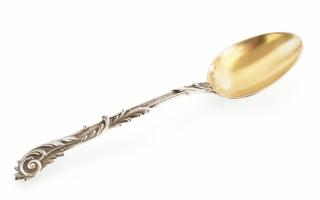 Ezüst(Ag) mokkás kanál, jelzett, h: 12,5 cm, nettó: 17,9 g