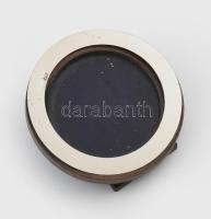 Ezüst(Ag) fényképtartó, műanyag hátlappal, jelzett, d: 6 cm