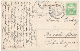 1912 Rimaszécs, Rimavska Sec, Siac (Gömör); vasútállomás, Korona nagyvendéglő, római katolikus templ...