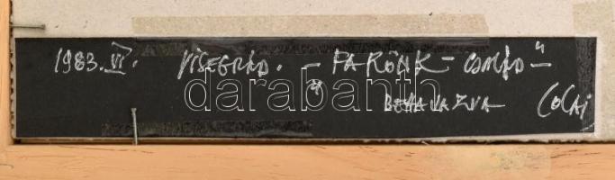 Ruttka Ferenc (1926-2019): Farönk behavazva Visegrád, olaj, karton. jelzett, múzeumi üveggel ellátot...