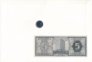 Paraguay "Folklór" érmés és bankjegyes, pecsételt boríték benne 1984. 5G rozsdamentesacél ...