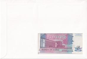 Zaire 1991. 20.000Z felbélyegzett borítékban, bélyegzéssel T:UNC 
Zaire 1991. 20.000 Zaires in enve...