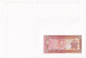 Türkmenisztán 1993. 1M felbélyegzett borítékban, bélyegzéssel T:UNC 
Turkmenistan 1993. 1 Manat in ...