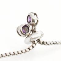 Ezüst(Ag) karkötő színes kövekkel, jelzett, h: 24 cm, bruttó. 9 g