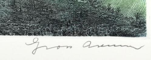 Gross Arnold (1929-2015): Balaton. Rézkarc, papír, jelzett, próbanyomat próba jelzéssel, lapszéli al...