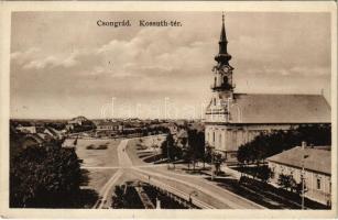 1931 Csongrád, Kossuth tér, templom. Bozó és Justin kiadása (EK)