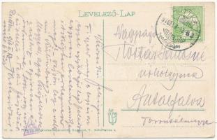 1916 Ruttka, Vrútky; Fő utca, Vasúti szálloda, piac. Vasúti levelezőlapárusítás 21. sz. 1915. / main...