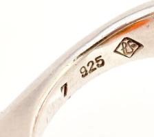 Ezüst(Ag) extravagáns gyűrű citrinnel, jelzett, méret: 55, bruttó: 19,1 g