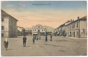 Turócszentmárton, Turciansky Svaty Martin; Fő tér, nagy vendéglő, Fischer Lajos üzlete. Moskóczi Ferencné kiadása / main square, retsaurant, shops (EK)