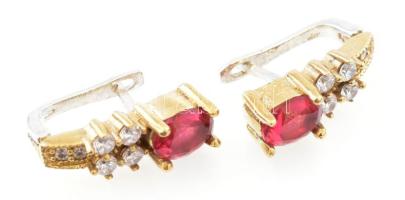 Aranyozott ezüst(Ag) fülbevalópár, jelzett, h: 2,5 cm, bruttó: 8,6 g