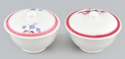 2 darab Gránit cukortartó, jelzéssel, kis kopottsággal, m: 12 cm