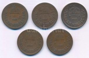 1927. 2f bronz (5x) T:XF,VF Adamo P2