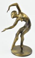Kerényi Jenő: Art Deco táncos figura. Öntött, festett fém, jelzés nélkül, m: 26 cm