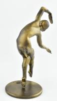 Kerényi Jenő: Art Deco táncos figura. Öntött, festett fém, jelzés nélkül, m: 26 cm