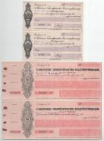 ~1910-1920. "Belvárosi Takarékpénztár Részvénytársaság Budapesten" csekkje (4x, ebből 2xklf) T:AU fo.