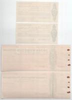 ~1910-1920. "Belvárosi Takarékpénztár Részvénytársaság Budapesten" csekkje (4x, ebből 2xkl...