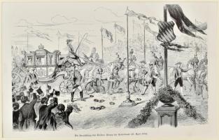 cca 1900, I. Ferenc József életéből 5 db kép: Házasságkötés Erzsébettel, látogatás Szt. Pétervárott ...