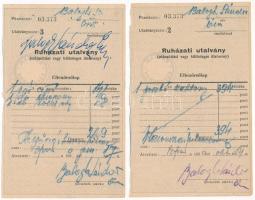 1950. "Magyar Honvédség Ruházati utalvány" (2x)