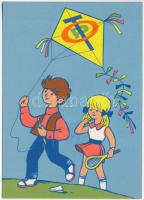 3 db MODERN magyar takarékossági propaganda képeslap / 3 modern Hungarian propaganda postcards: Savi...