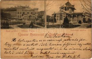 1905 Komárom, Komárnó; Tiszti és Eszterházi pavilon. Freisinger Mór kiadása / pavilions (EK)