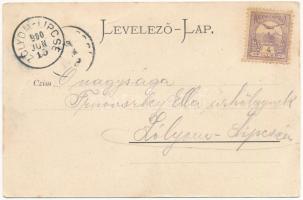 1900 Zólyom, Zvolen; Fő utca, vár. Löwy Miksa és Steiner Lajos kiadása / main street, castle (EK)