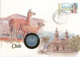 Chile 1979. 10c Al felbélyegzett borítékban, bélyegzéssel, német nyelvű leírással T:UNC Chile 1979. 10 Centavos Al in envelope with stamp, cancellation and a prospectus in german C:UNC