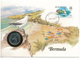 Bermuda 1985. 25c felbélyegzett borítékban, bélyegzéssel, német nyelvű leírással T:UNC  Bermuda 1985. 25 Cents in envelope with stamp and cancellation, with German description C:UNC