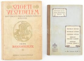 Benedek Elek: Szigeti veszedelem. Gróf Zrínyi Miklós költeménye nyomán. Juszkó Béla rajzaival. Bp., 1914., Lampel R. (Wodianer F. és Fiai) Rt., 169+1 p. Kiadói kopott egészvászon-kötés. Benedek Elek: Nagy magyarok élete. Bocskay István, Bethlen Gábor, Pázmány Péter, Szenci Molnár Albert, Apáczai Csere János. Bp., 1916., Athenaeum, 114 p. Kiadói kissé kopott félvászon-kötés.