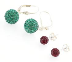 Ezüst(Ag) fülbevalópár, 2 db, jelzett, bruttó: 3,9 g