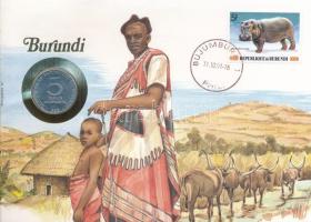 Burundi 1980. 5Fr Al felbélyegzett borítékban, bélyegzéssel, német nyelvű leírással T:AU Burundi 1980. 5 Francs Al in envelope with stamp, with German description C:AU