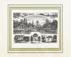 Wilhelm Gause (1853-1916) után, Richard Bong metszése: Laxenburg kastély. Rotációs fametszet, papír, jelzett a metszeten, modern paszpartuban. 17x24,5 cm.