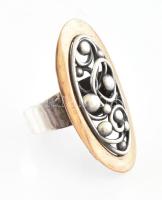 Ezüst(Ag) gyűrű indamintával, jelzett, méret: 55, nettó: 7,4 g