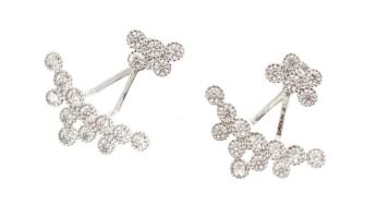 Ezüst(Ag) köves fülbevalópár, jelzett, h: 2,5 cm, bruttó: 4,5 g