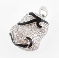 Ezüst(Ag) medál kövekkel gazdagon kirakva, jelzett, h: 3 cm, bruttó: 6,9 g