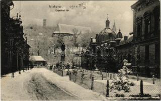 1910 Miskolc, Erzsébet tér télen, Kossuth szobor. Ferenczi B. kiadása. Túry József amateur felvétele