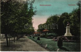 Balatonalmádi, park, Kossuth Lajos szobor. Krausz Vilmos kiadása