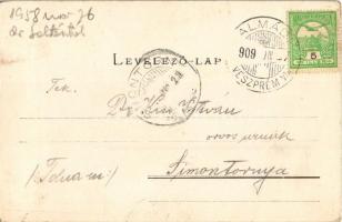 1909 Balatonalmádi, Kossuth Lajos szobor. Pósa Endre kiadása (EK)