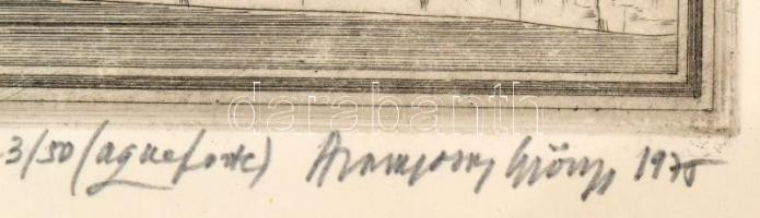 Aranyosi György (1944- ): Kolozsvár Szent Miklós Plébániatemplom és Corvin Mátyás lovasszobra. 1975....